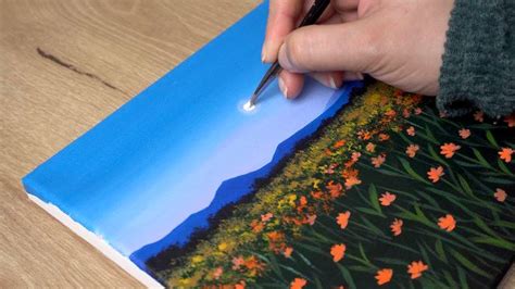 How To Paint A Flower Field Acrylic Painting Tutorial Youtube