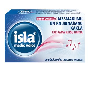 ISLA MEDIC VOICE 20 сосательных таблеток со вкусом вишни таблетки e