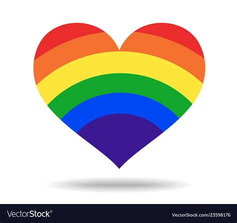 Rainbow Heart Love Logo Icon Royalty Free Vector Image