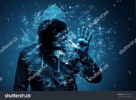 Hacker Stealing Dollars Bank Stock Photo Shutterstock