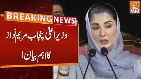 Cm Punjab Maryam Nawaz Important Statement Breaking News Gnn Youtube