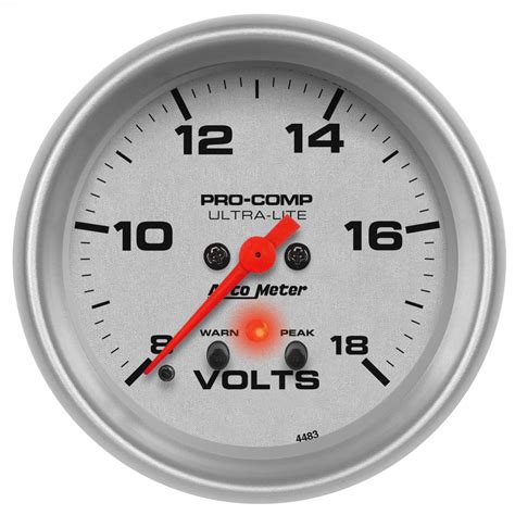 AutoMeter 4483 Ultra Lite Electric Voltmeter Gauge Walmart