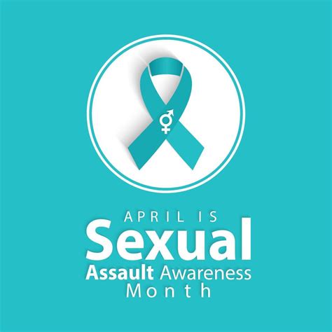 Sexual Assault Awareness Month Concept Banner With Teal Ribbon Vector