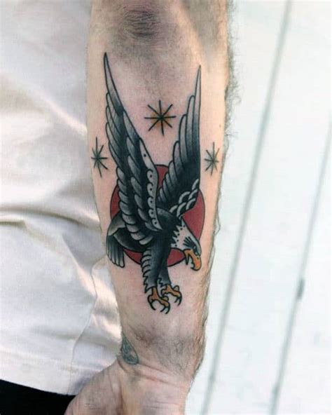 Traditional Eagle Forearm Tattoo