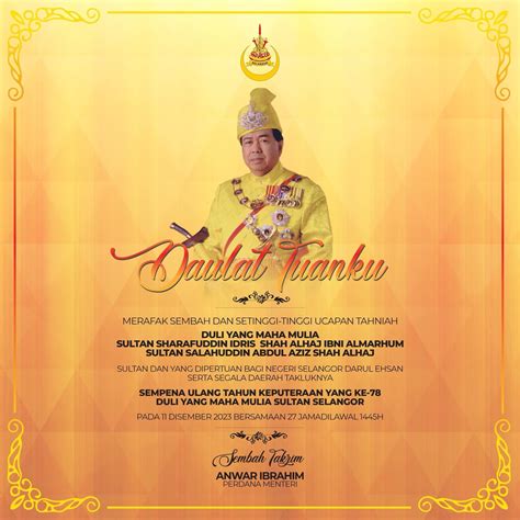 PM Zahir Ucap Tahniah Sempena Ulang Tahun Keputeraan Sultan Selangor