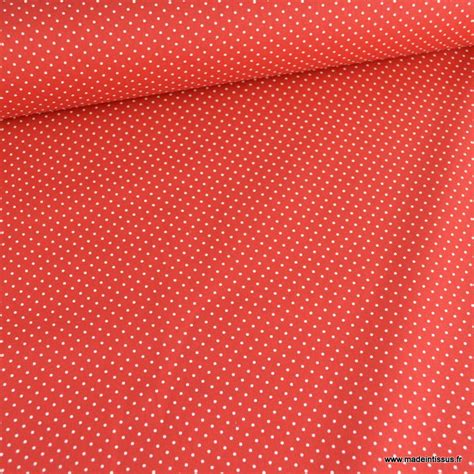 Tissu Coton Enduit Motifs Pois Fond Rouge Oeko Tex