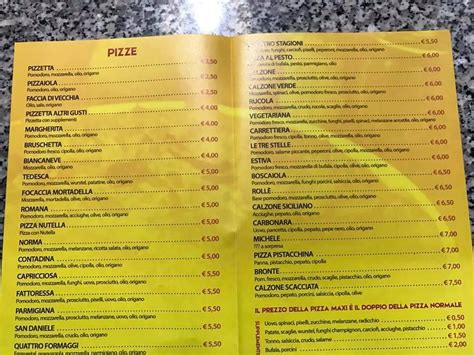 Menu At Pizzeria Le Tre Stelle Aci Sant Antonio