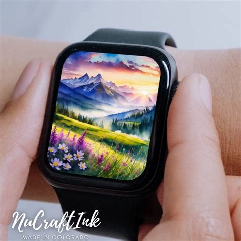 Mountain Sunrise Apple Watch Face Background, Scenic Mountain Valley ...