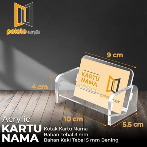 Jual Acrylic Akrilik Stand Kartu Nama Meja Kotak Kartu Nama Landscape