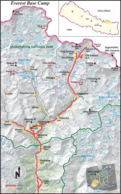 Map Of Everest Base Camp Trek