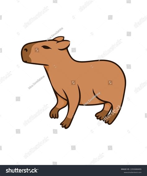 Vector Image Cute Capybara Illustration Isolated Stock Vector (Royalty ...