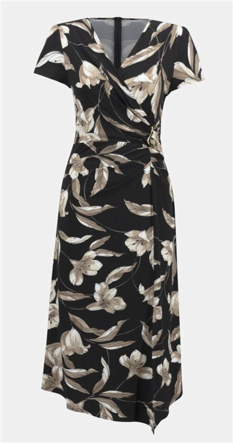 Style Floral Print Wrap Style Dress