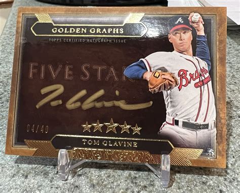 2020 Topps Five Star Golden Graphs Green 40 Tom Glavine GG TGL Auto