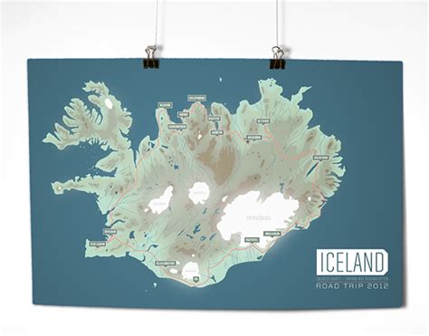 Iceland Road Trip Map on Behance