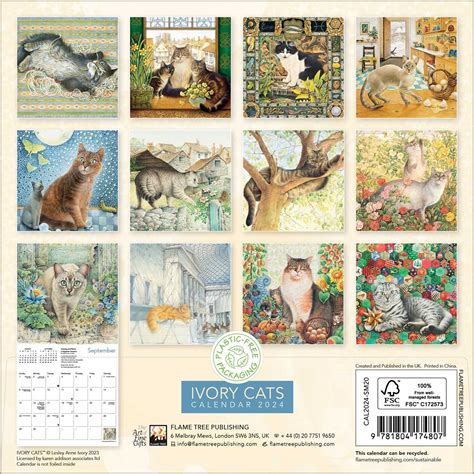 Ivory Cats By Lesley Anne Ivory Mini Wall Calendar Art Calendar