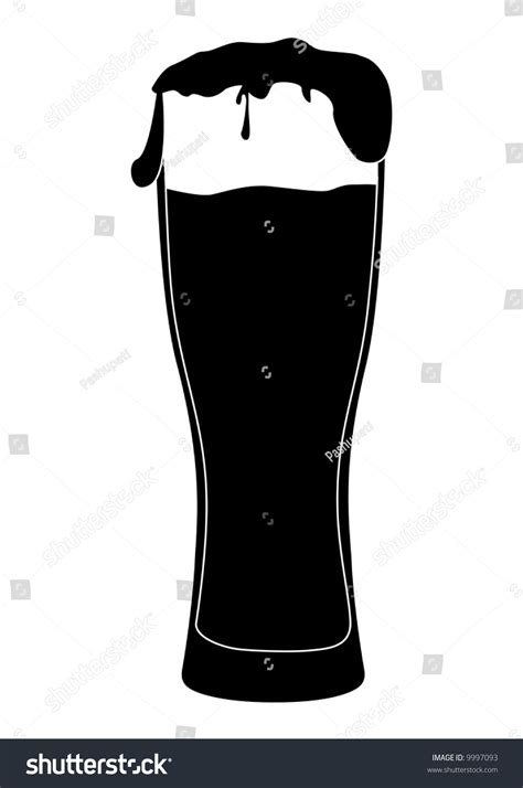 Beer Glass Silhouette. Stock Vector Illustration 9997093 : Shutterstock