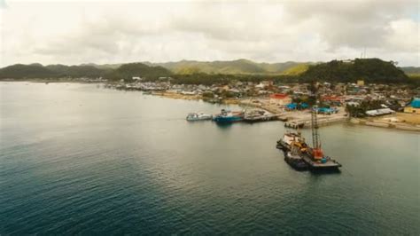 Cargo And Passenger Transit Port In Dapa City Aerial View Siargao