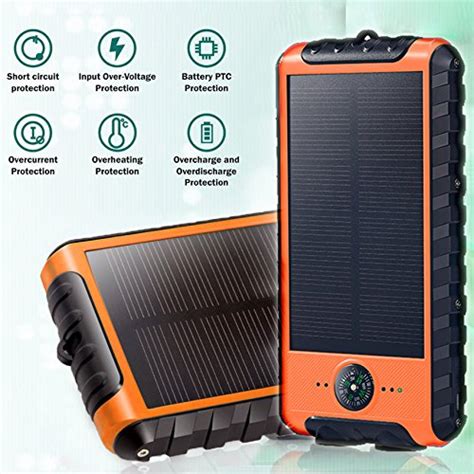 Solar Charger 15000mAh Portable Charger Waterproof Solar Power Bank