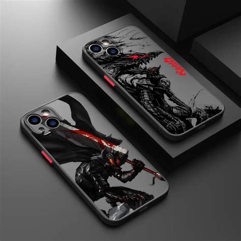 Funda De Tel Fono Transl Cida Esmerilada Art Berserk Anime Para Apple