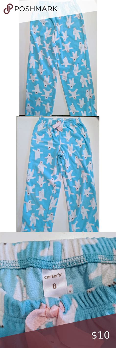 315 Carters Blue Polar Bear Fleece Pajama Pants Carters Blue Polar