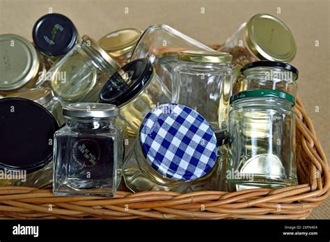 empty glass jars   res stock photography  images alamy