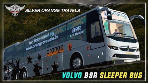 Orange Travels Silver Livery Volvo B9r Sleeper Bus Mod For Bussid