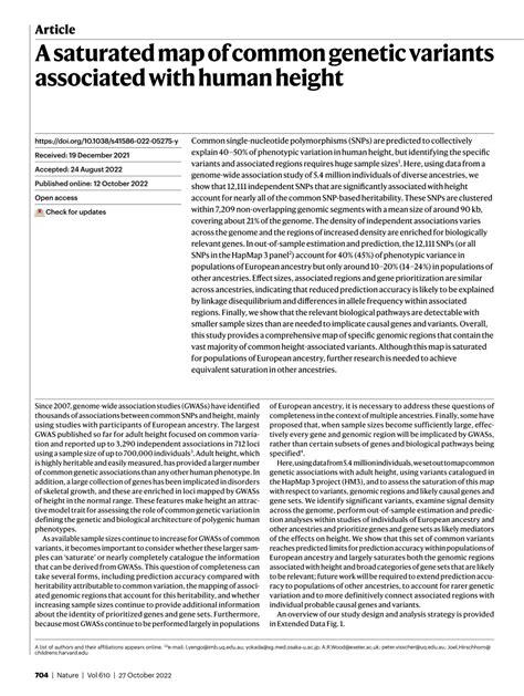 Pdf A Saturated Map Of Common Genetic Variants Associated With Human