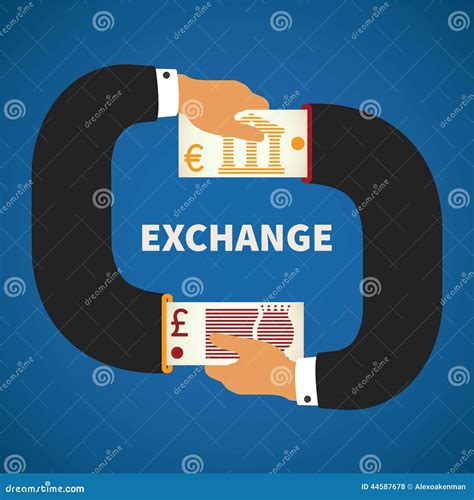 Vector Concept Of Currency Exchange Process Stock Vector Illustration