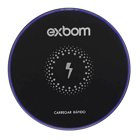 Carregador Rapido Qi Wireless Sem Fio Exbom Borda De Led Tqi F