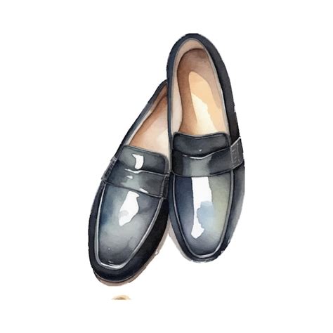 Premium Vector Watercolor Fashion Loafer Shoes Illustration