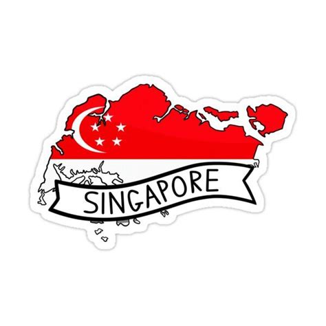 Singapore Flag Map Sticker Sticker For Sale By Drawingvild In 2023