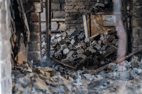 Premium Photo | Interior of the burneddown house after the fire