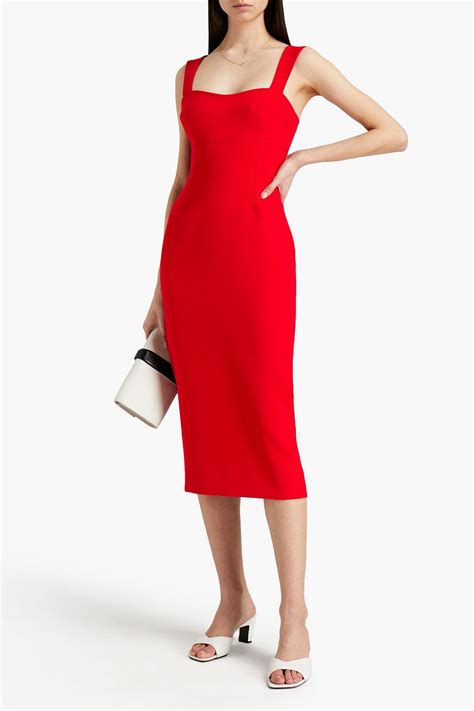 Victoria Beckham Crepe Midi Dress The Outnet