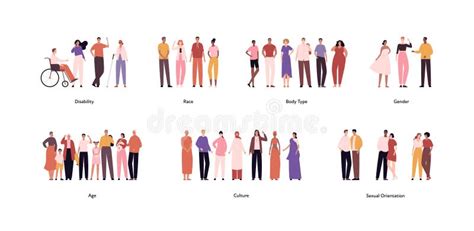 Diversity And Inclusion Concept Vector Flat Character Illustration