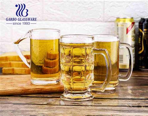 14oz Custom Beer Glasses Clear Large Beer Mug With Handle For Pub Bar Party Factory In China