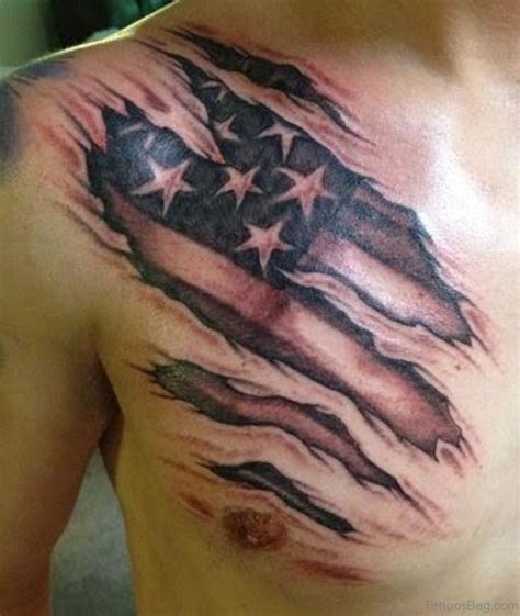 57 Classic Flag Tattoos On Chest