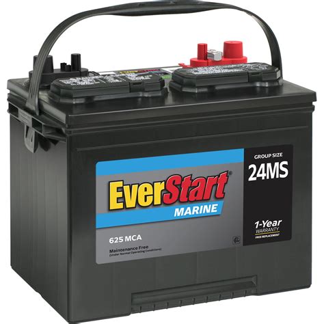 Everstart Lead Acid Marine Starting Battery Group Size 24ms 12 Volt625 Mca