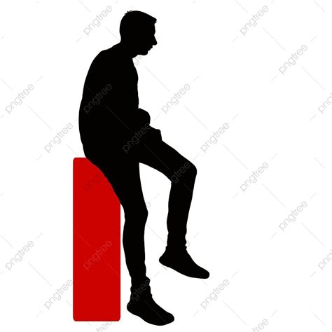 Silueta Hombre Sentado En Una Silla Fondo Blanco PNG Cabello Silueta