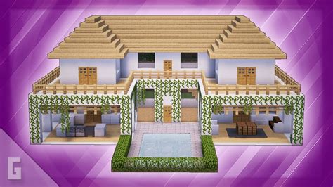 Minecraft Large Modern Villa Building Tutorial Youtube