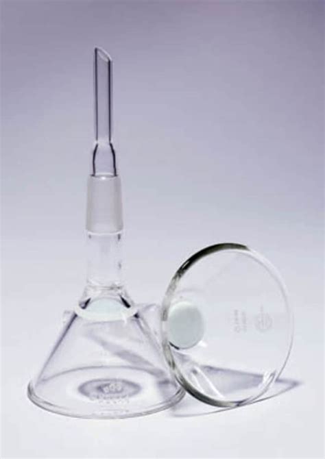 Quickfit Glass Conical Funnel With Glass Sintered Disc Funnels