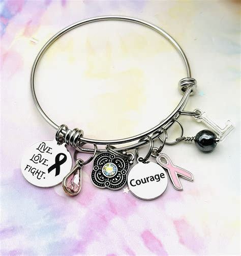 Pink Ribbon Survivor T Breast Cancer Survivor Charm Bracelet