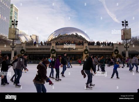 Mccormick Tribune Ice Rink And Cloud Gate Millennium Park Chicago