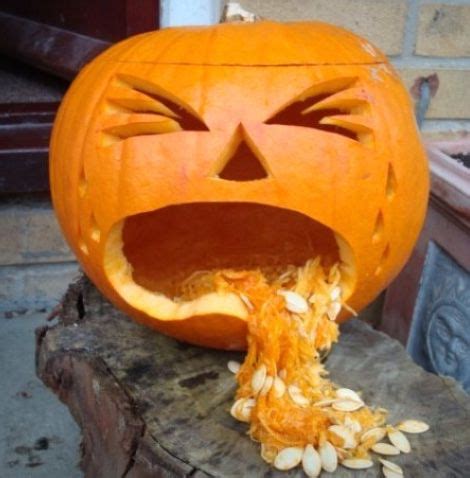 Puking Pumpkin | Scary pumpkin carving, Creative pumpkin carving, Halloween pumpkin carving stencils