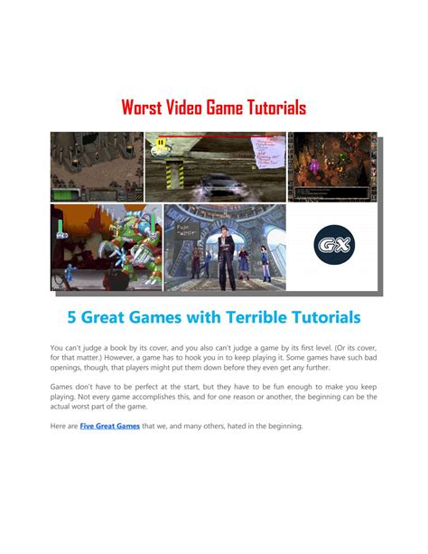 Worst Video Game Tutorials by GameX - Issuu