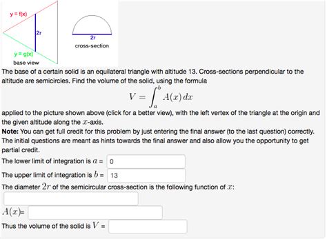 Solved The Base Of A Certain Solid Is An Equilateral Chegg