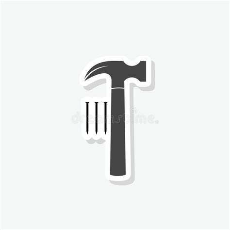 Icono De Martillo Y Clavos Aislado En Blanco Ilustraci N Del Vector