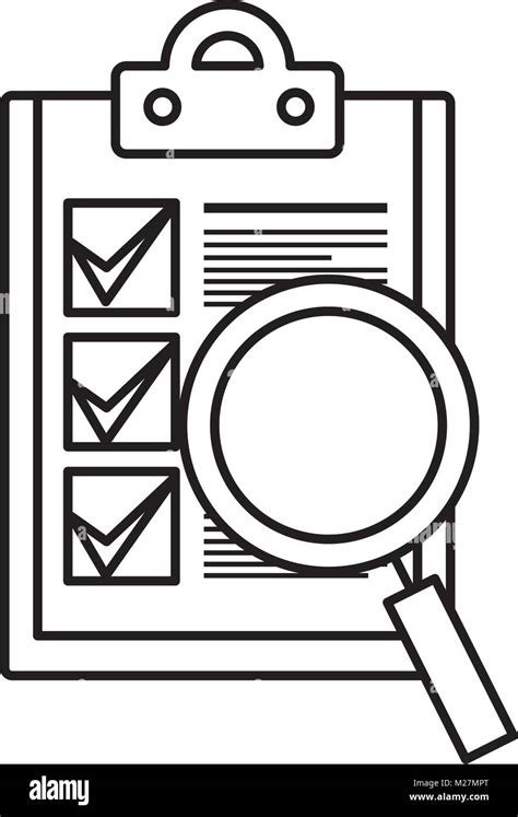 Checklist Document With Magnifying Glass Stock Vector Image And Art Alamy