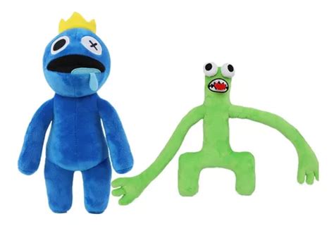 Bonecos Pelúcia Roblox Rainbow Friends Azul Babao Green 2pcs