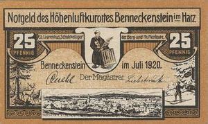 Banknote Pfennig German Notgeld Benneckenstein Gra B B Tie