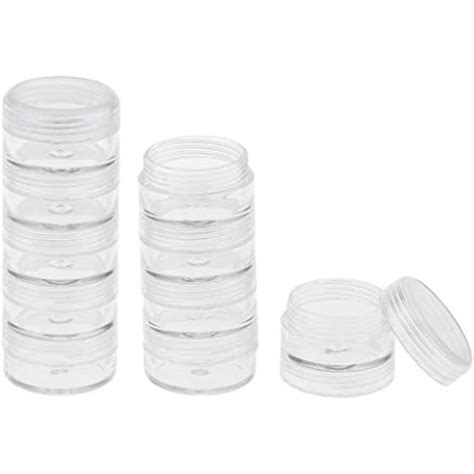 Lot De 6 Boîtes De Rangement Rondes Empilables En Plastique Transparent